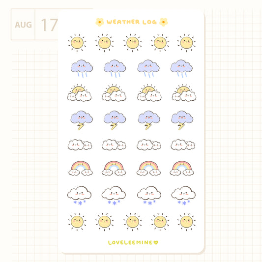 Weather Log Sticker Sheet