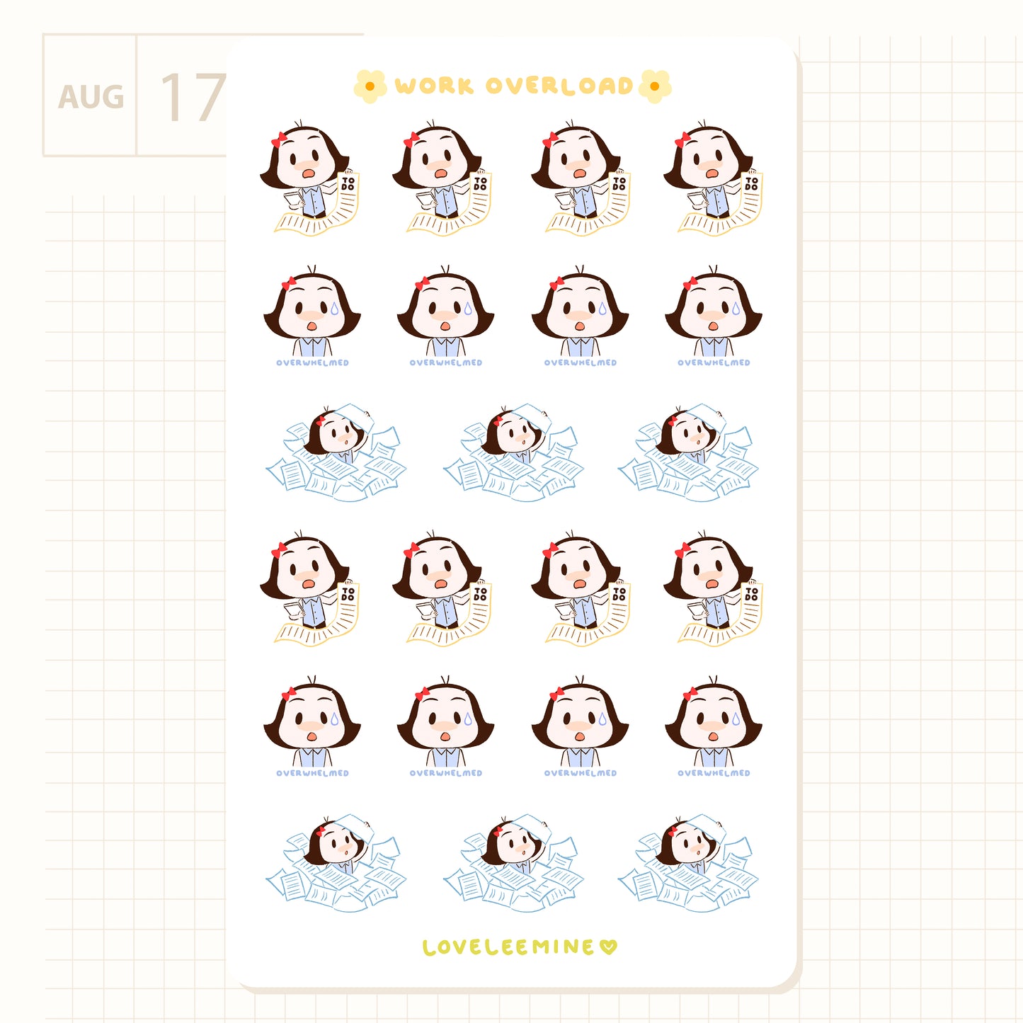 Work Overload Sticker Sheet