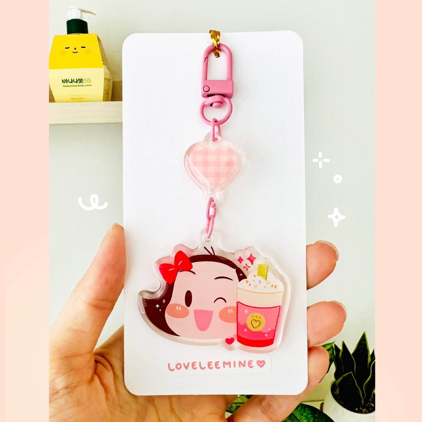 Lovelee Drinks Glitter Key Charms