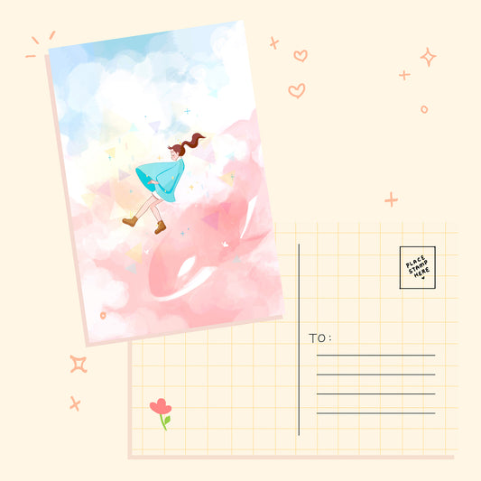 Floating Away 4" x 6" Art Postcard