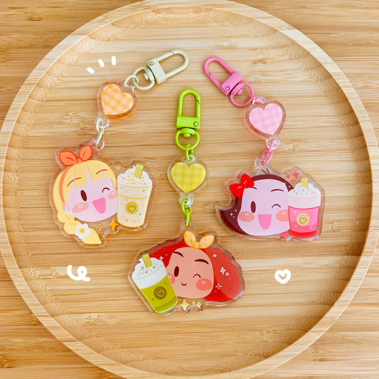Lovelee Drinks Glitter Key Charms