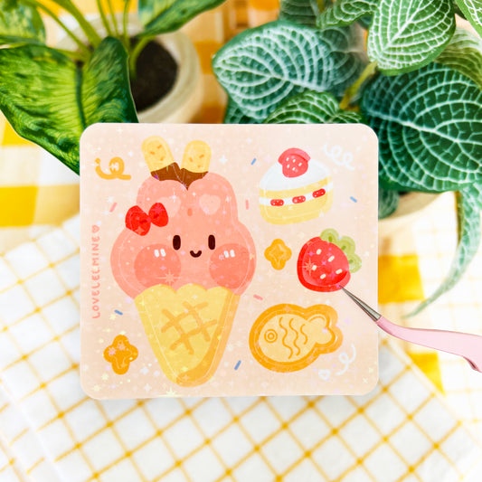 Cinnabun Mini Sparkle Sticker Sheet
