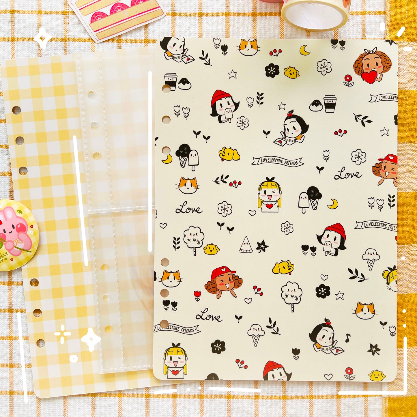 Loveleemine Friends Sticker Album Insert for 6 Ring A5 Planner