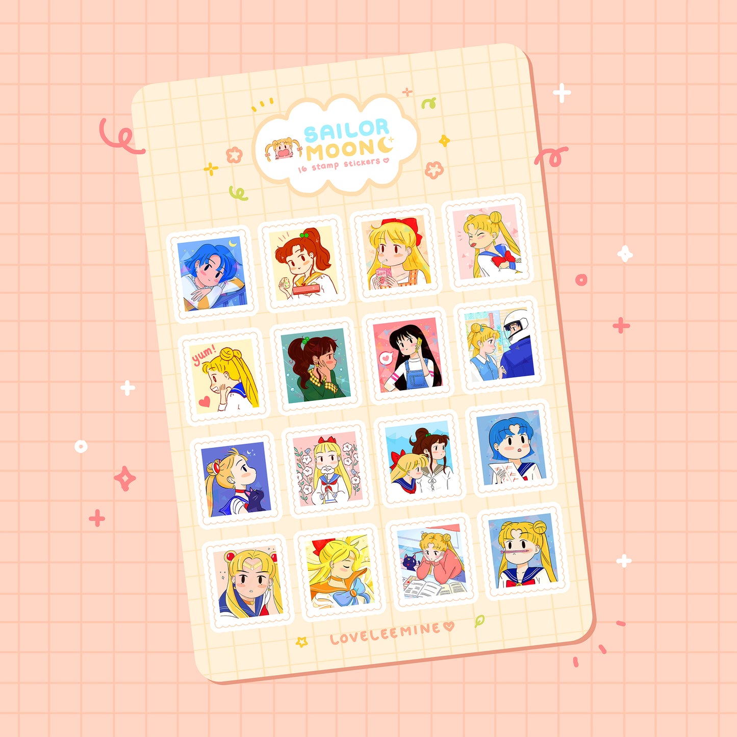 Sailor Moon Stamp Sticker Sheet