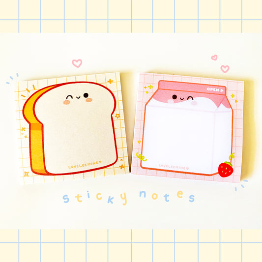 Toast & Milk Carton Sticky Notes