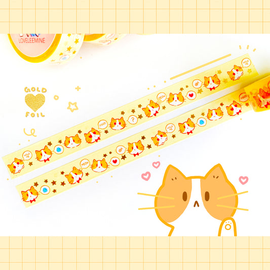 Tater Cat Gold Foil Washi Tape