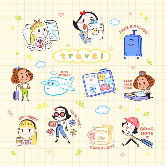 Travel Vacation 4" x 6" Sticker Sheet