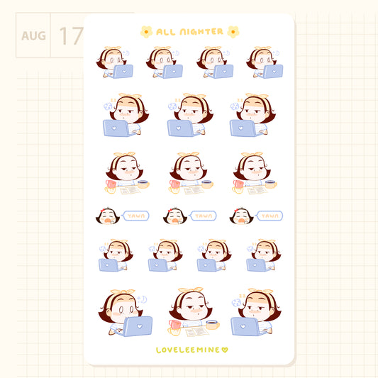 All Nighter Sticker Sheet