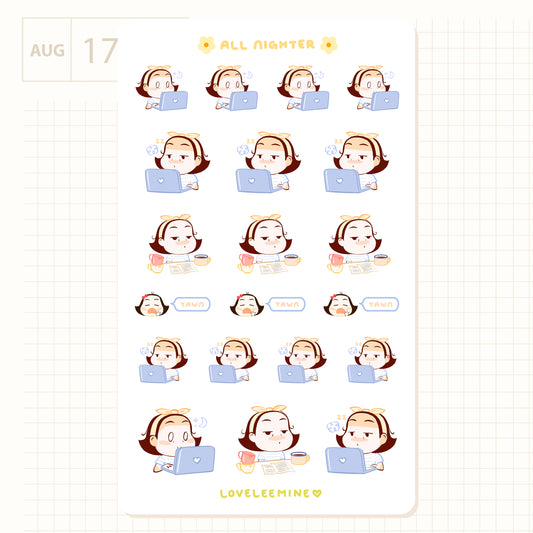 All Nighter Sticker Sheet