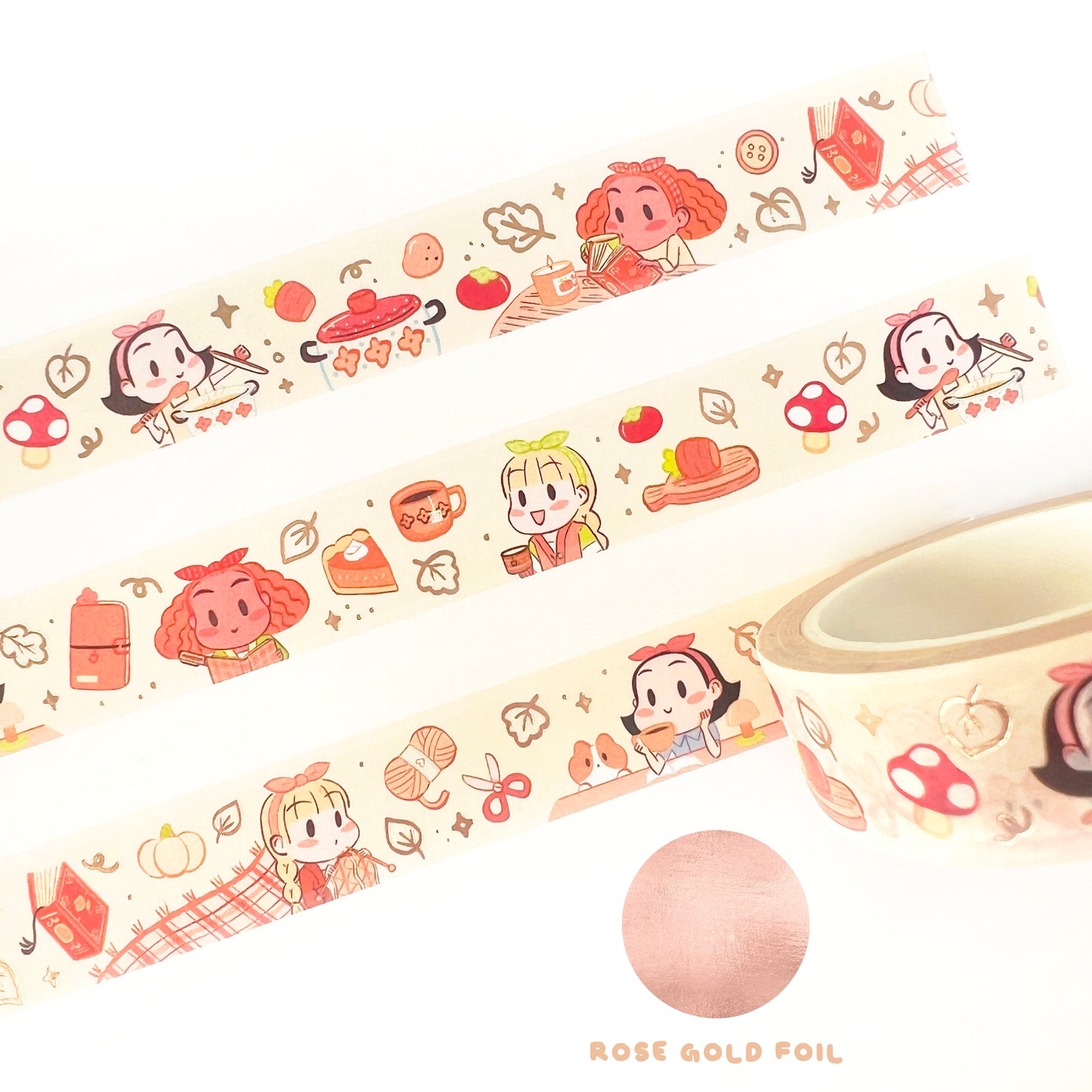 Cozy Autumn (Rose Gold Foil) Washi Tape