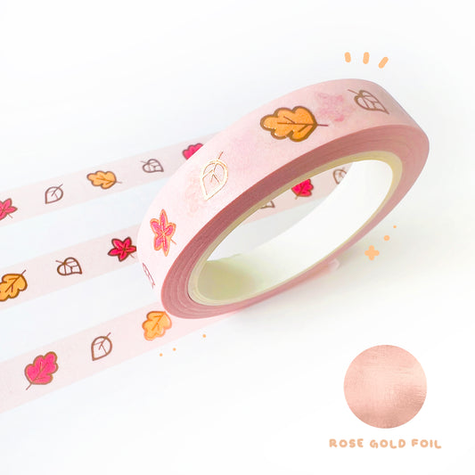 Fall Leaves (Rose Gold Foil) Washi Tape