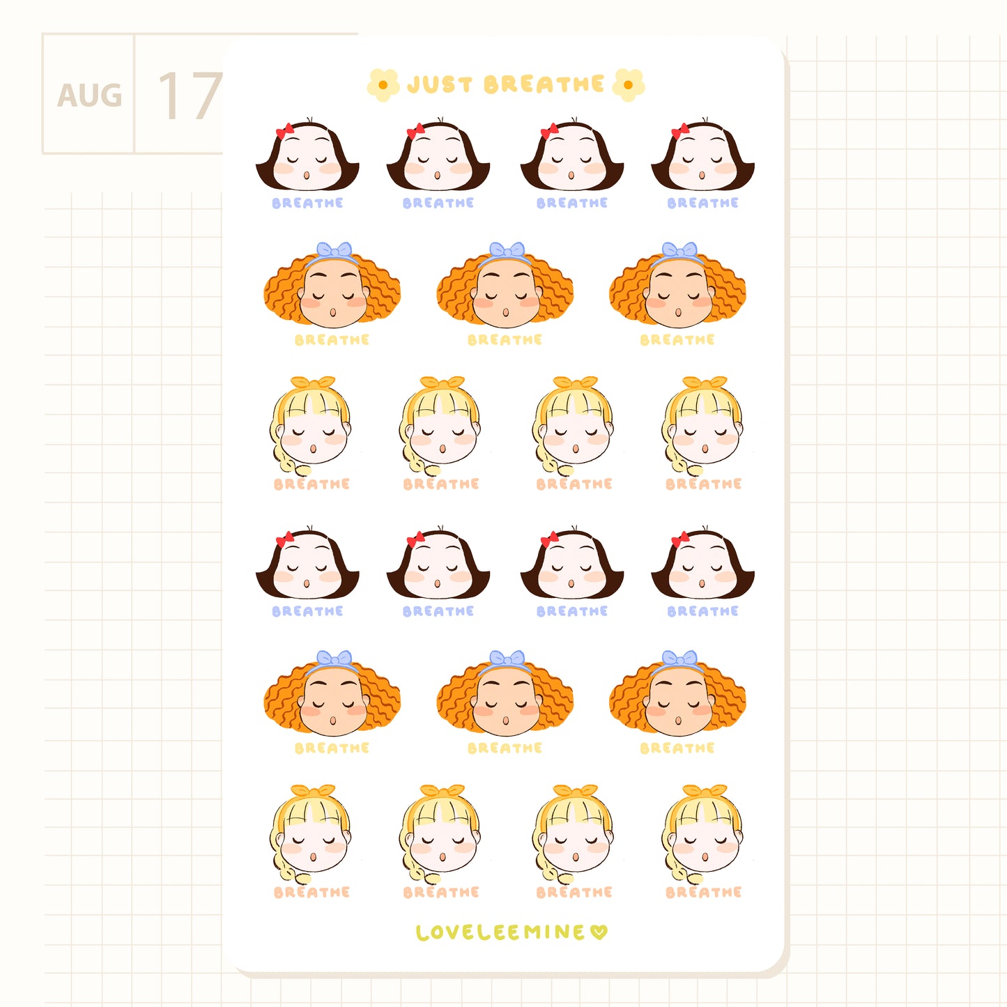 Just Breathe Sticker Sheet