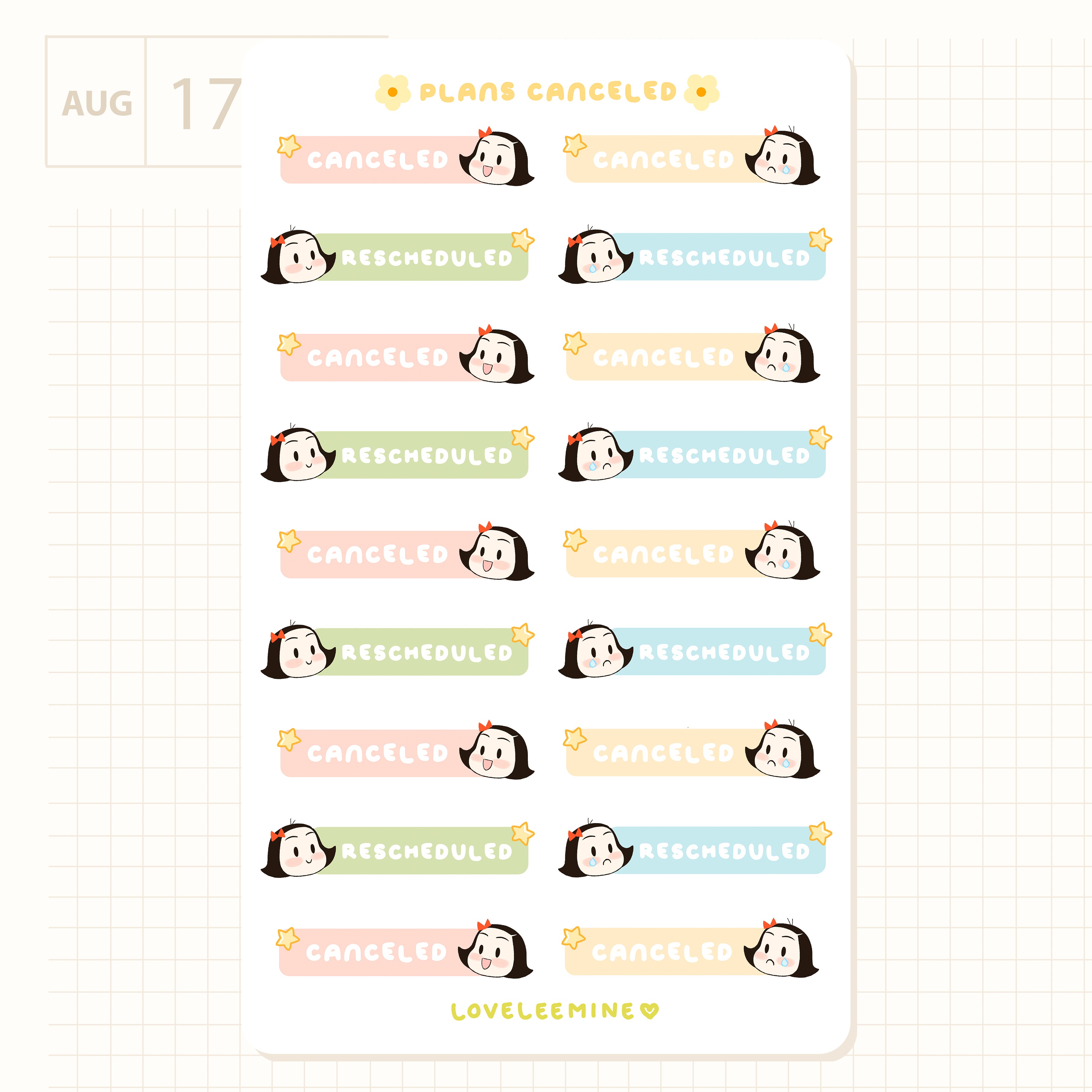 Cancel Sticker Many Plans Canceled Sticker Sheet – loveleemine