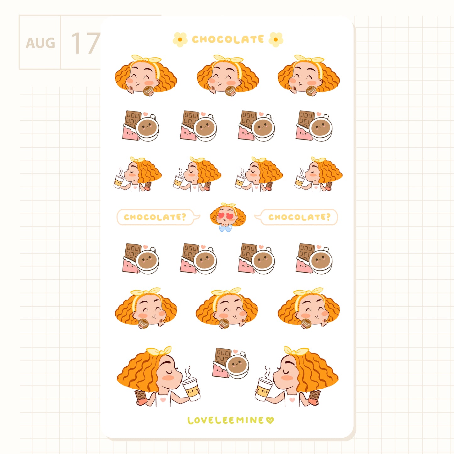 Chocolate Sticker Sheet