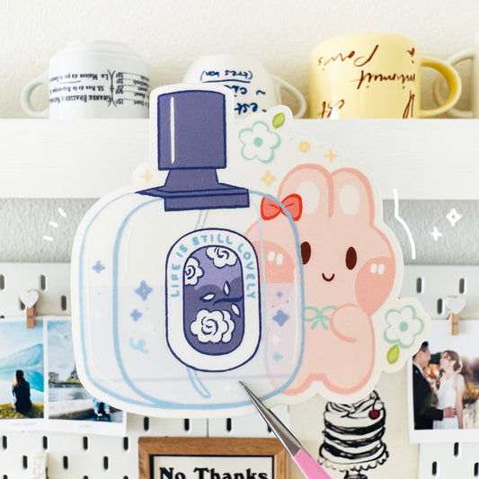 Cinnabun Perfume Bottle Clear Sticker