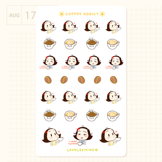 Coffee Addict Sticker Sheet