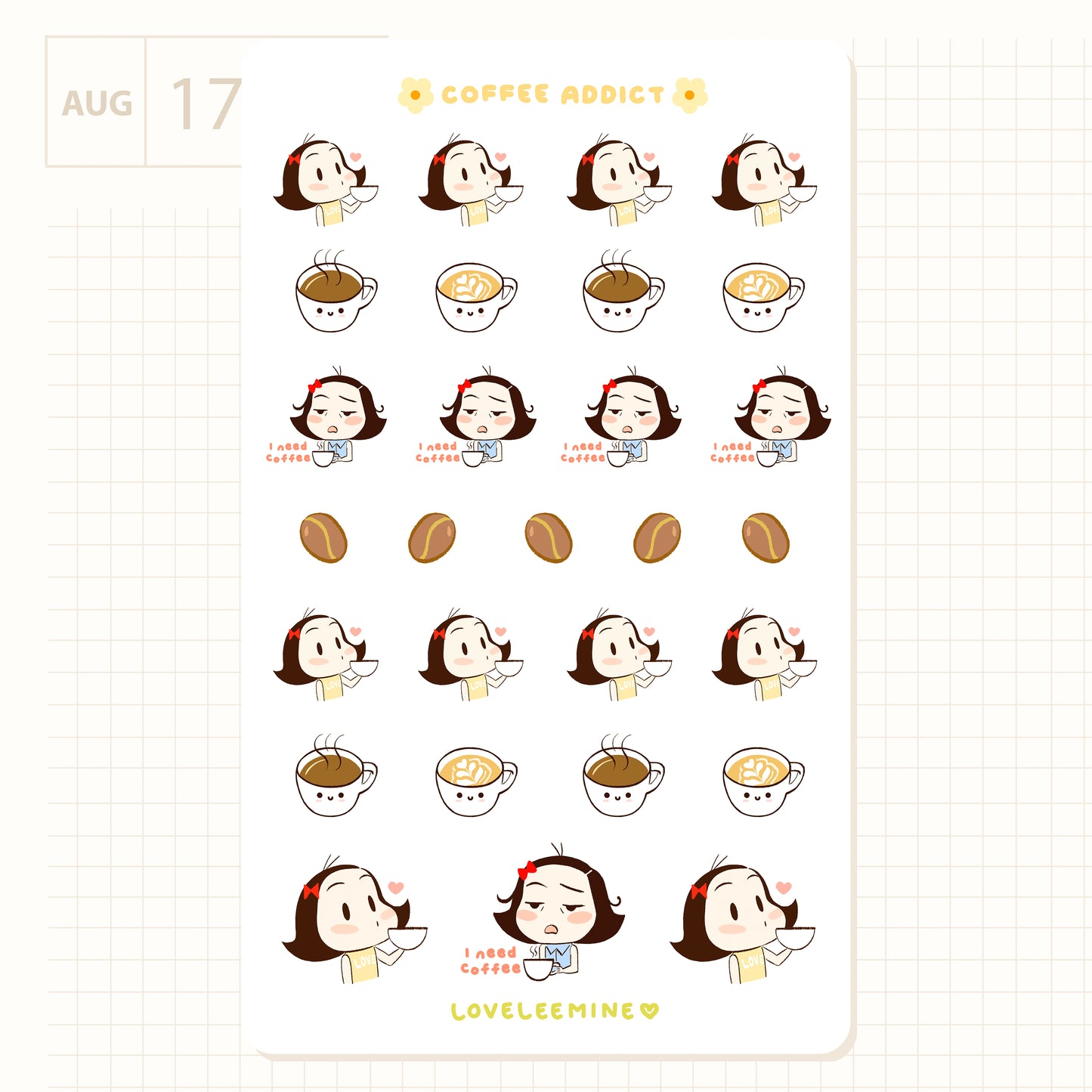 Coffee Addict Sticker Sheet