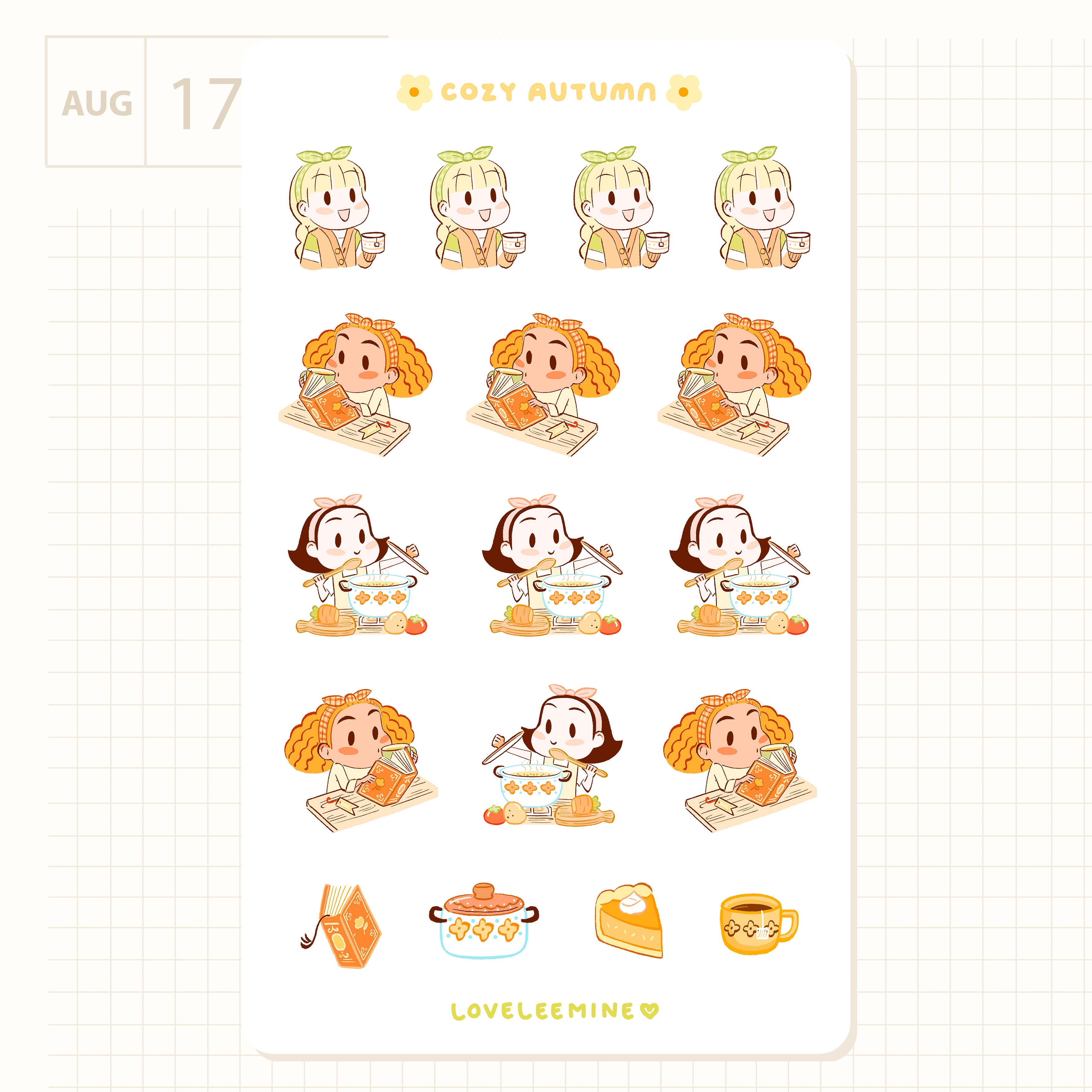 Cozy Autumn Sticker Sheet – loveleemine