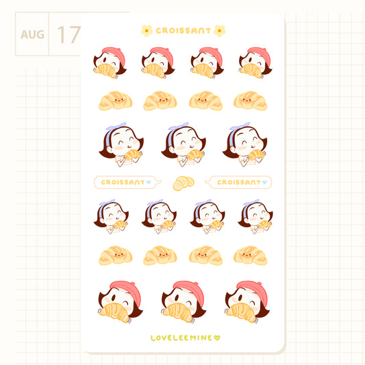 Croissant Sticker Sheet