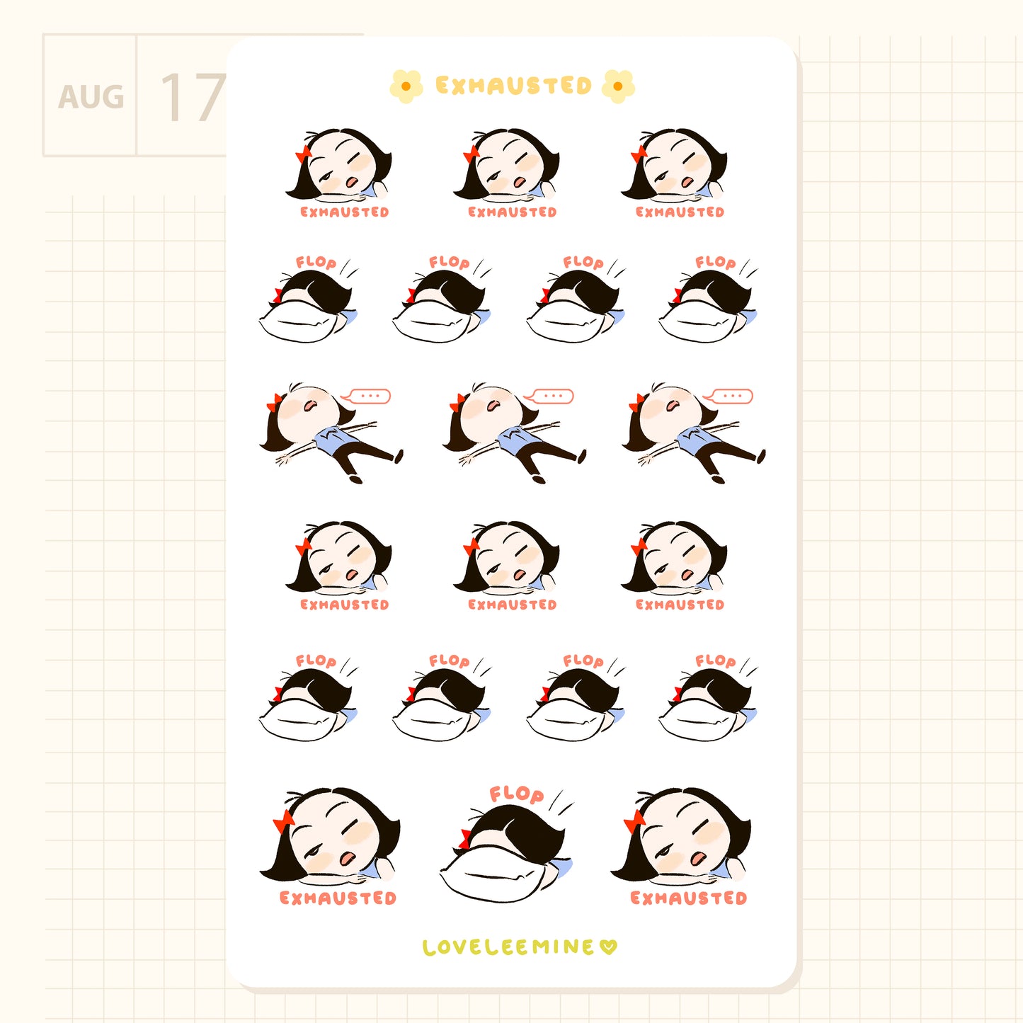 Coco Exhausted Sticker Sheet