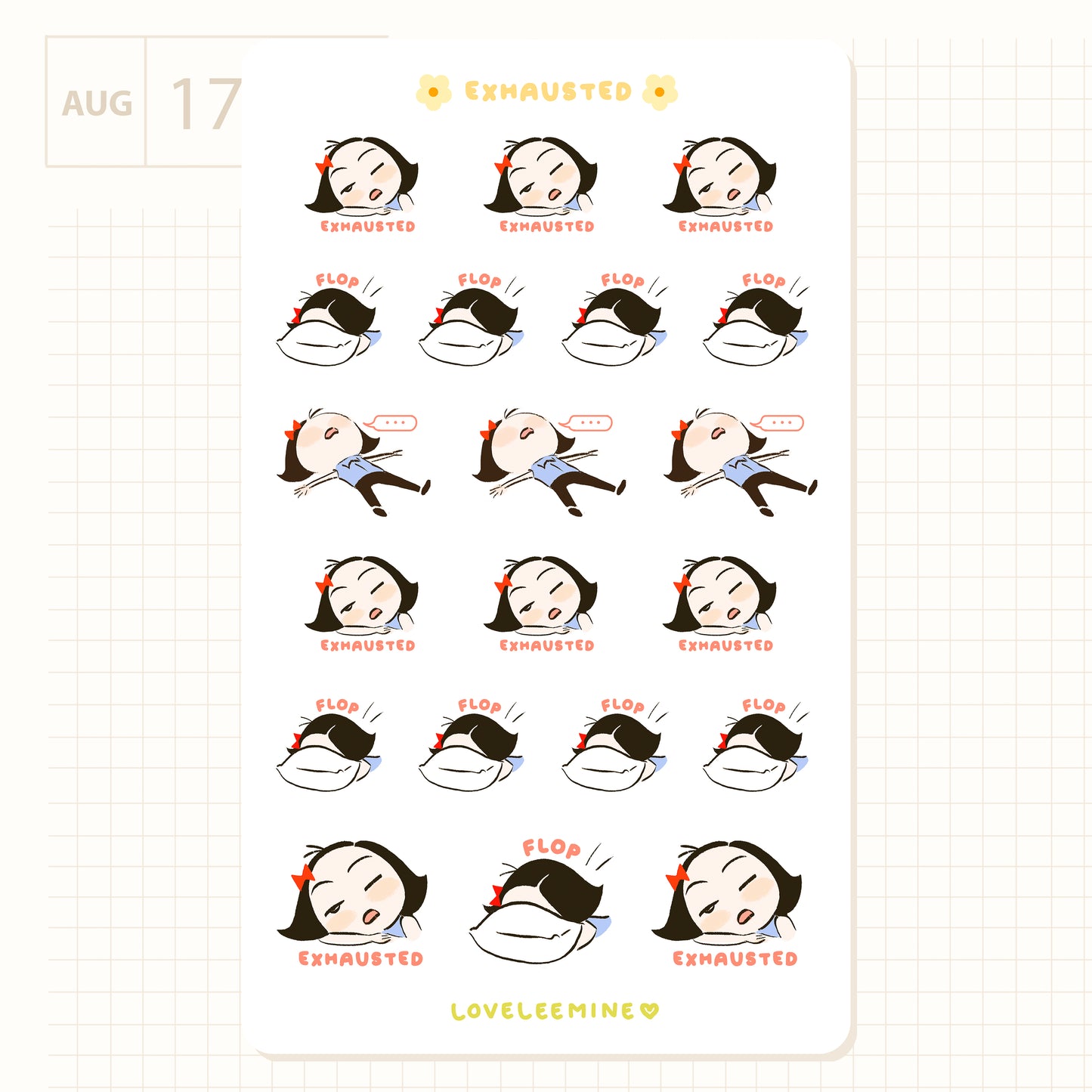 Exhausted Sticker Sheet