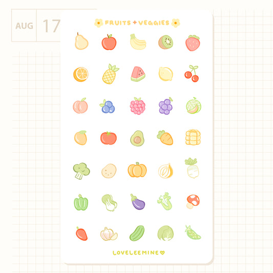 Fruits & Veggies Sticker Sheet