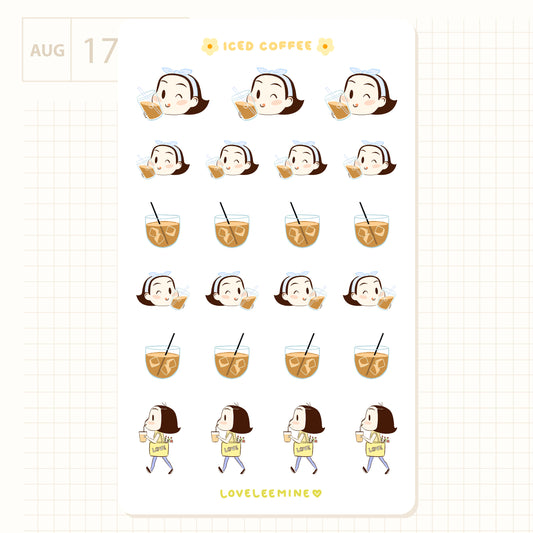 Iced Coffee Sticker Sheet