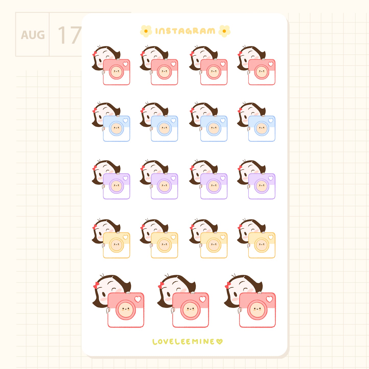 Coco Instagram Camera Sticker Sheet