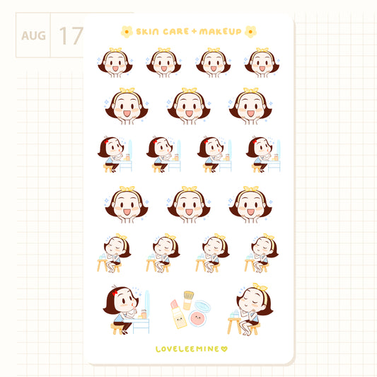 Skincare & Makeup Sticker Sheet