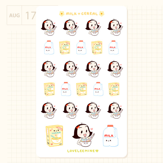 Coco Milk & Cereal Sticker Sheet