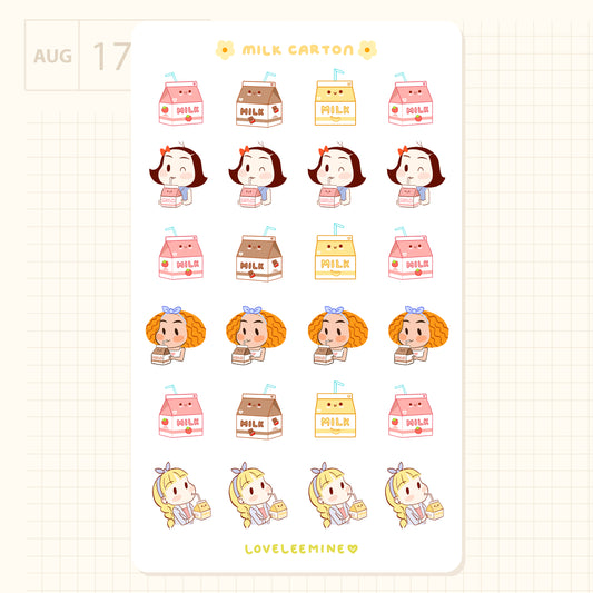Milk Carton Sticker Sheet