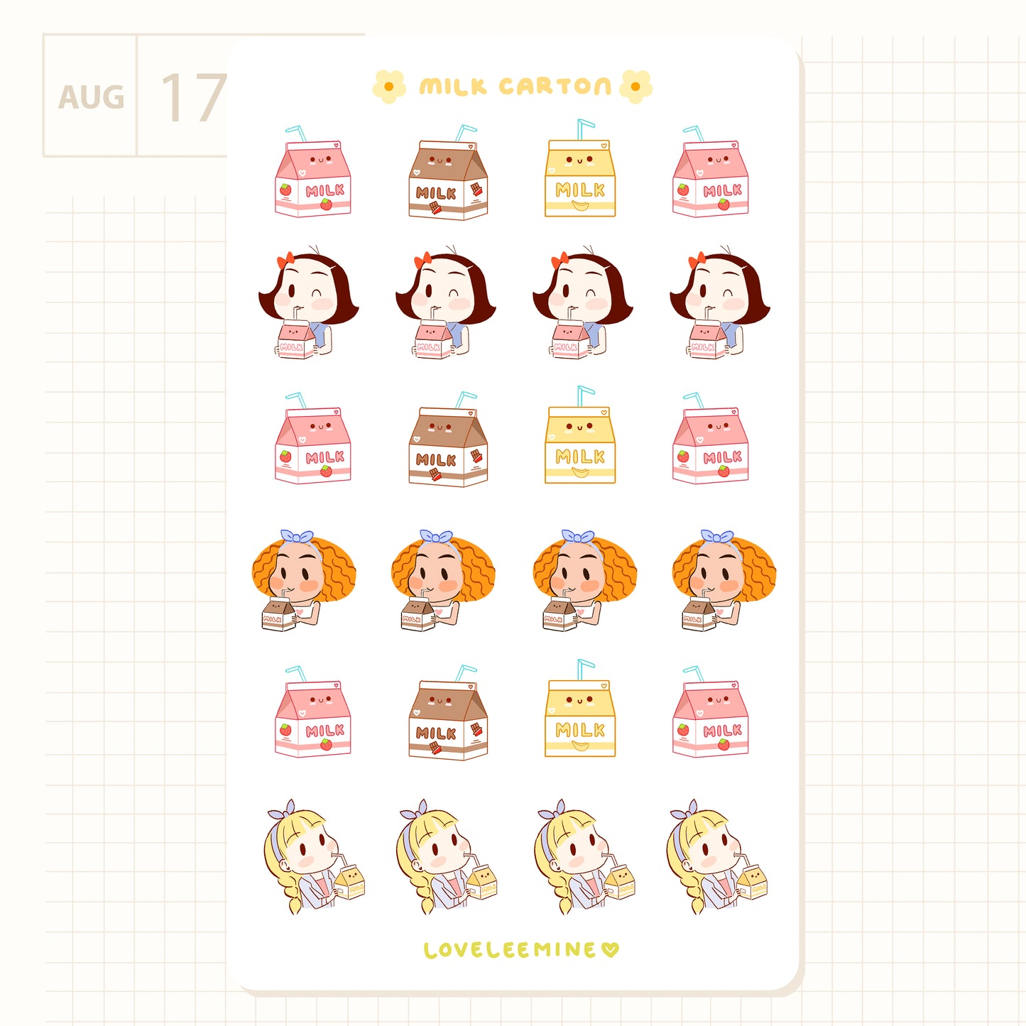 Milk Carton Sticker Sheet