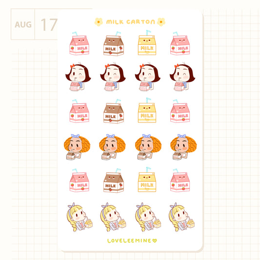 Milk Carton Sticker Sheet