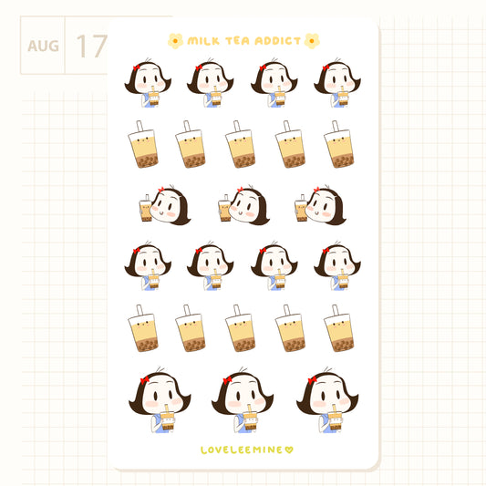 Milk Tea Boba Sticker Sheet