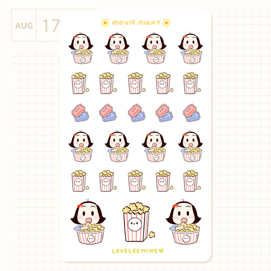 Movie Night Sticker Sheet