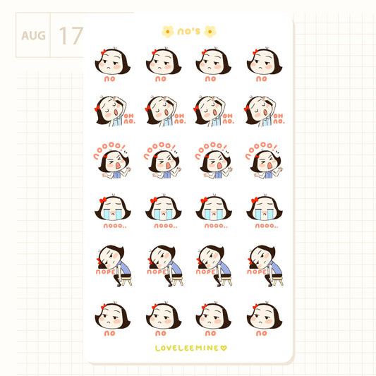 No & Nope Sticker Sheet