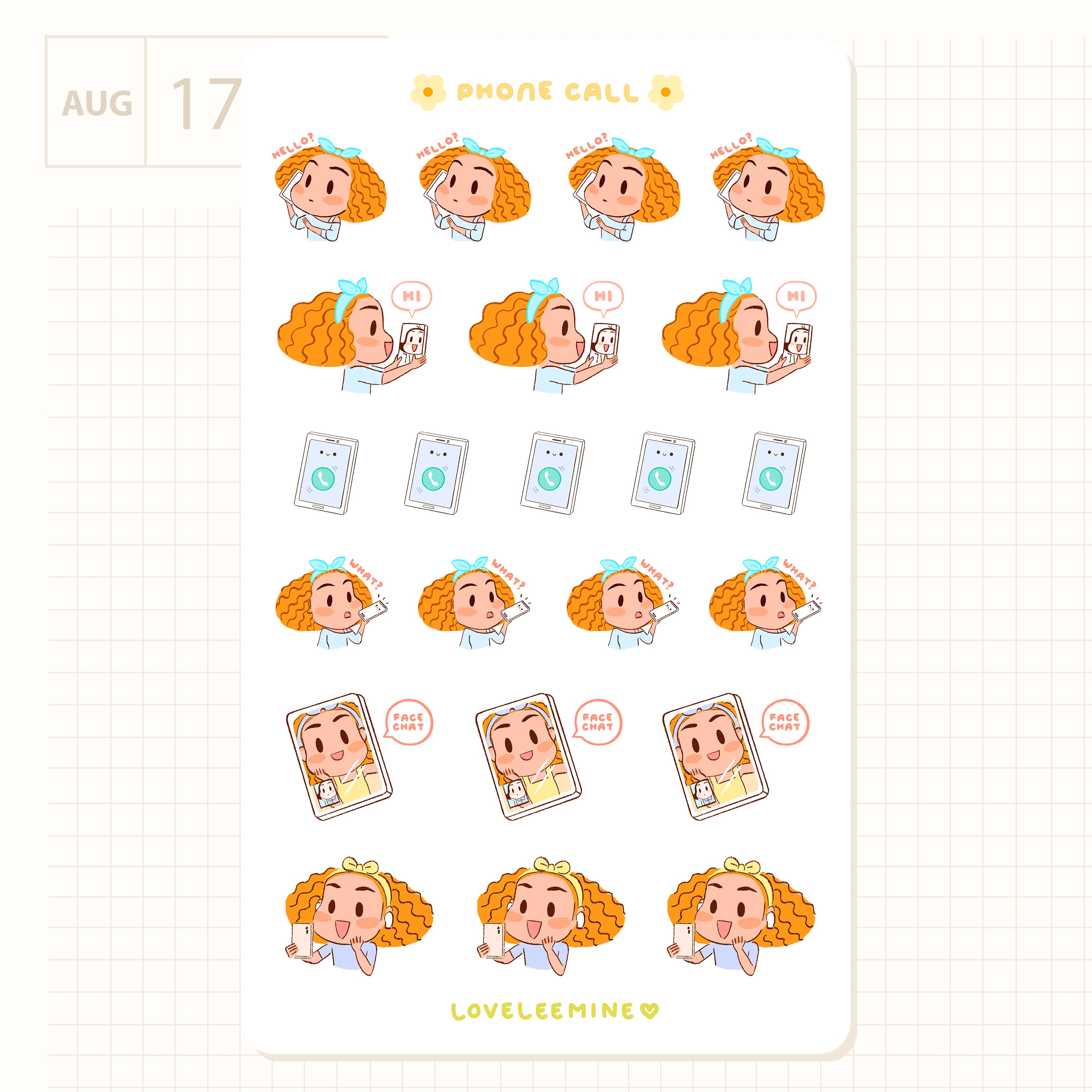 Phone Call Sticker Sheet – loveleemine