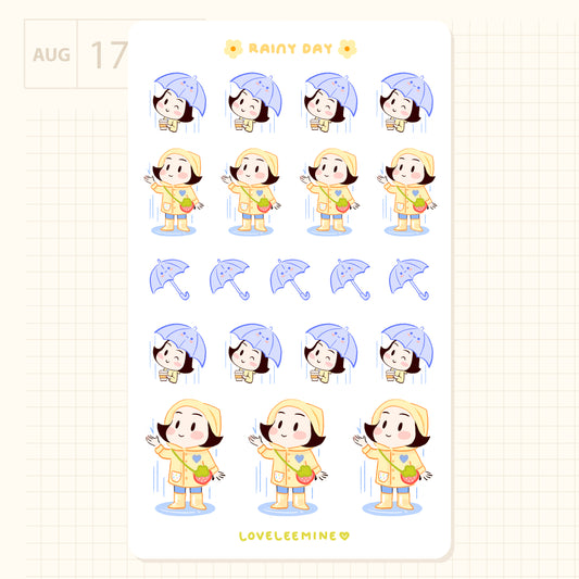 Coco Rainy Day Sticker Sheet