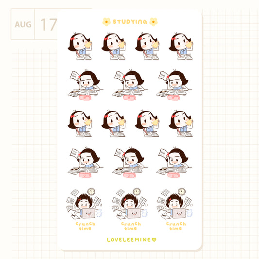 Studying Sticker Sheet