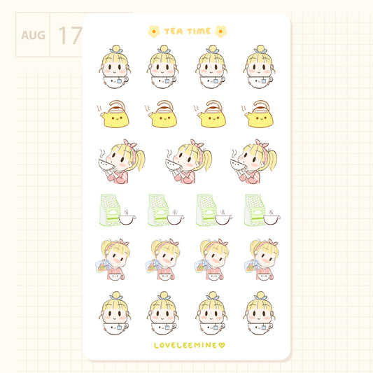 Daisy Tea Time Sticker Sheet