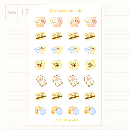 Utility Bills Sticker Sheet