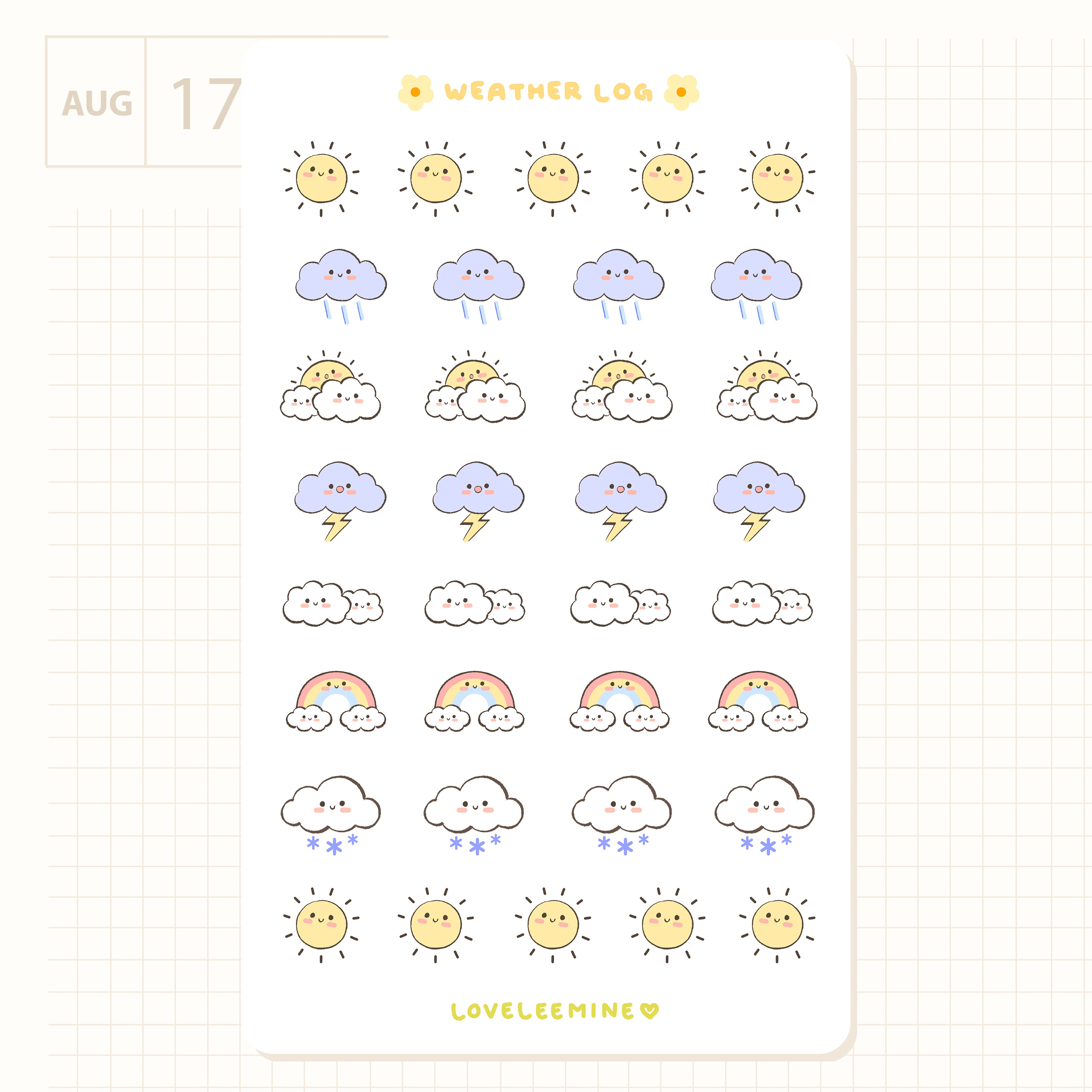 Weather Log Sticker Sheet – loveleemine