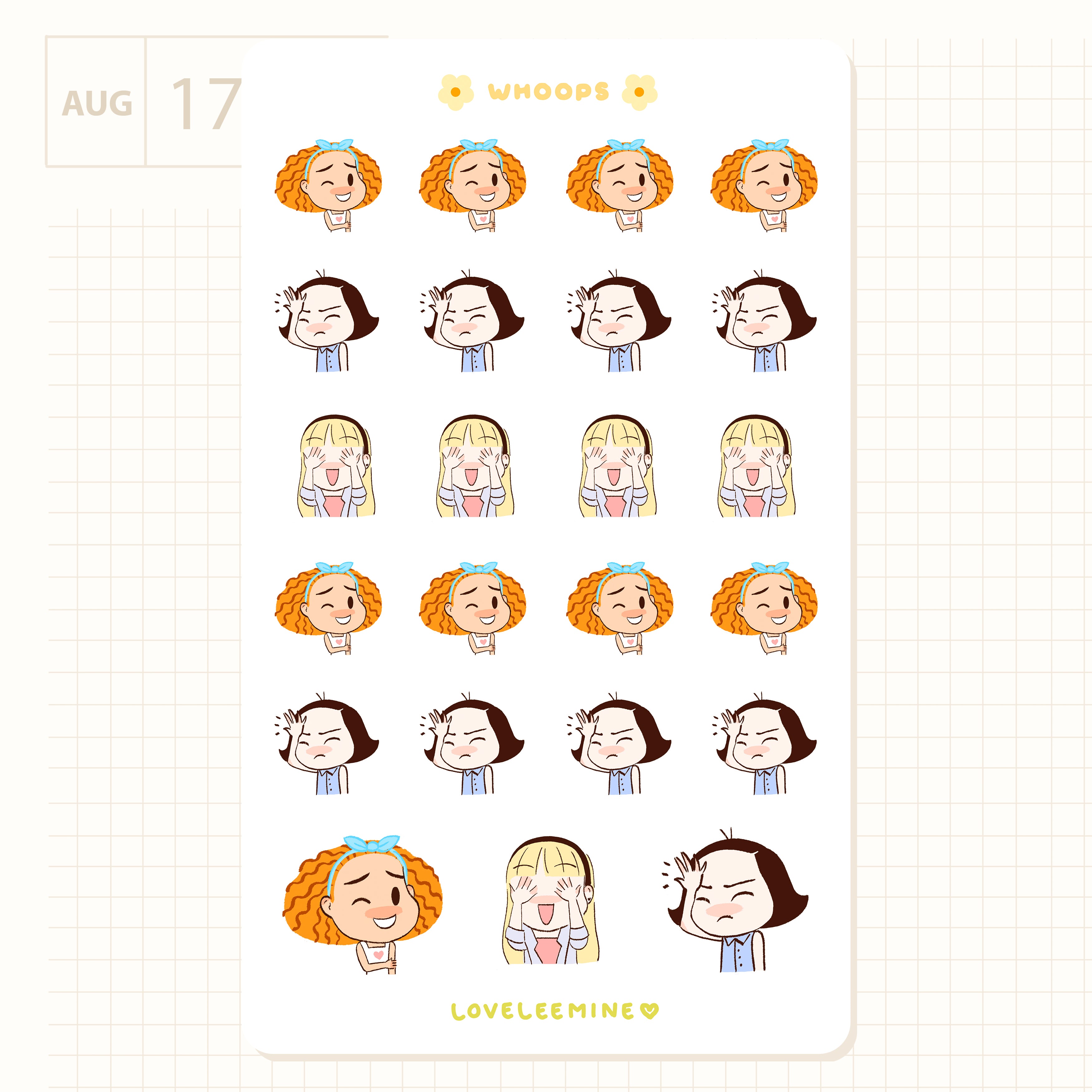 Whoops Sticker Sheet – loveleemine