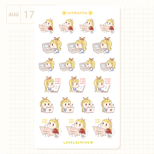 Work Work Work Sticker Sheet