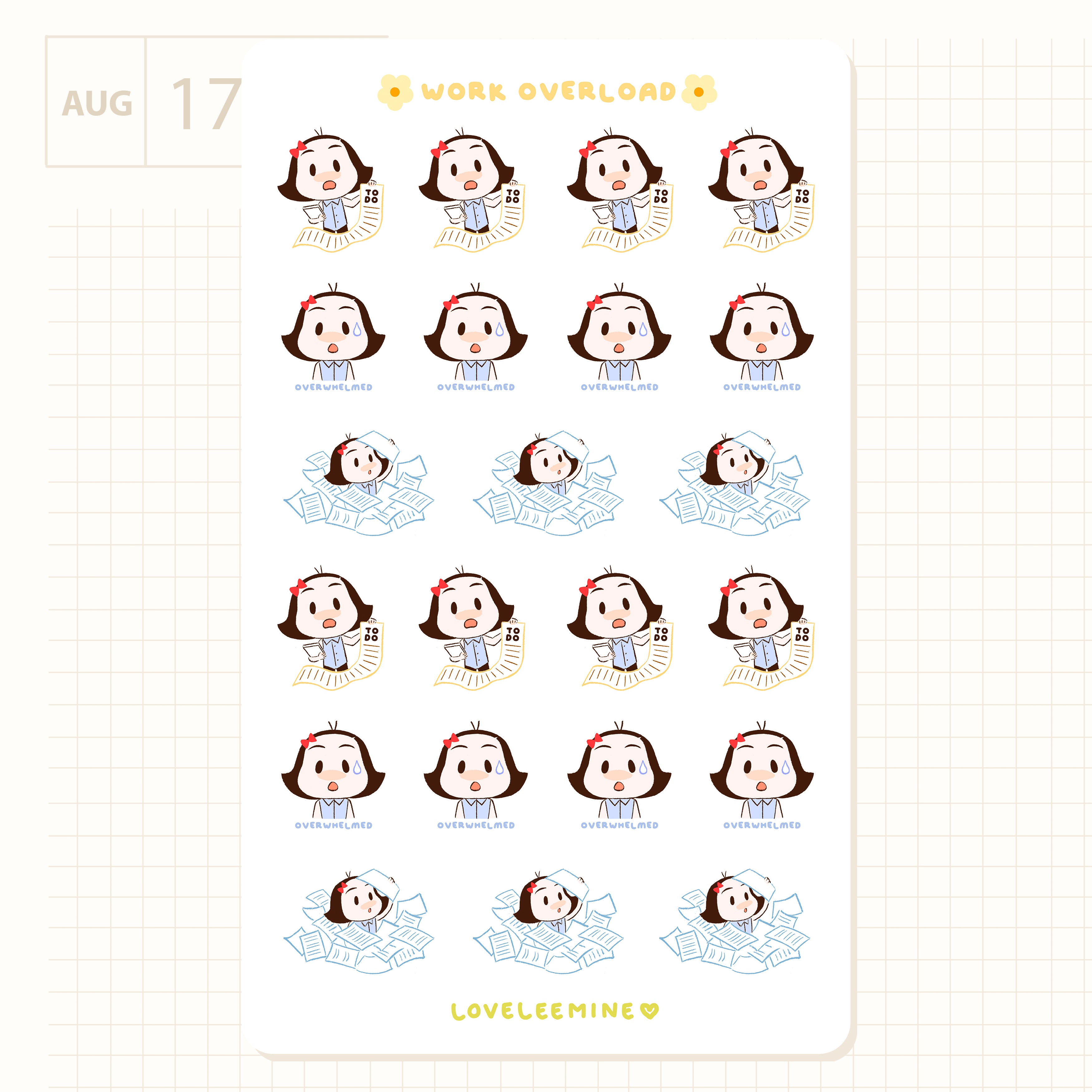 Work Overload Sticker Sheet – loveleemine