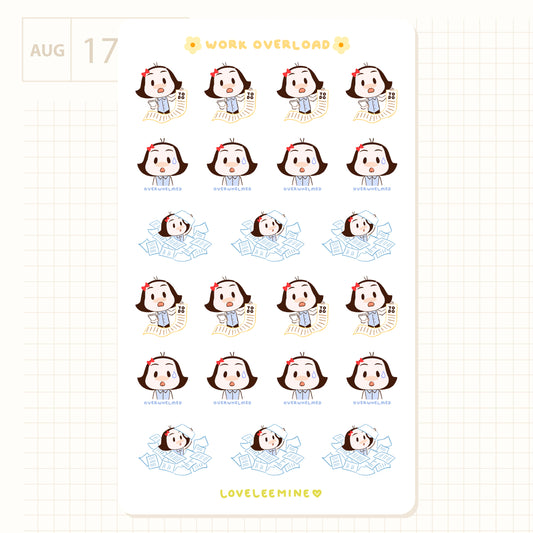 Work Overload Sticker Sheet