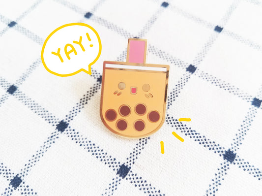 Boba Milk Tea Enamel Pin