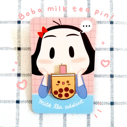 Boba Milk Tea Enamel Pin