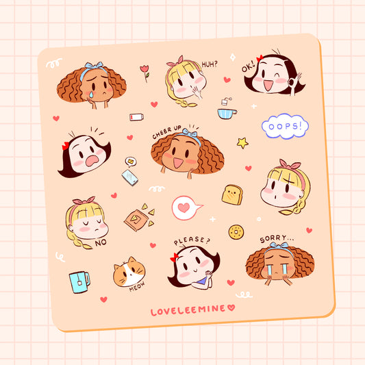 Loveleemine Friends Mixed Sticker Sheet