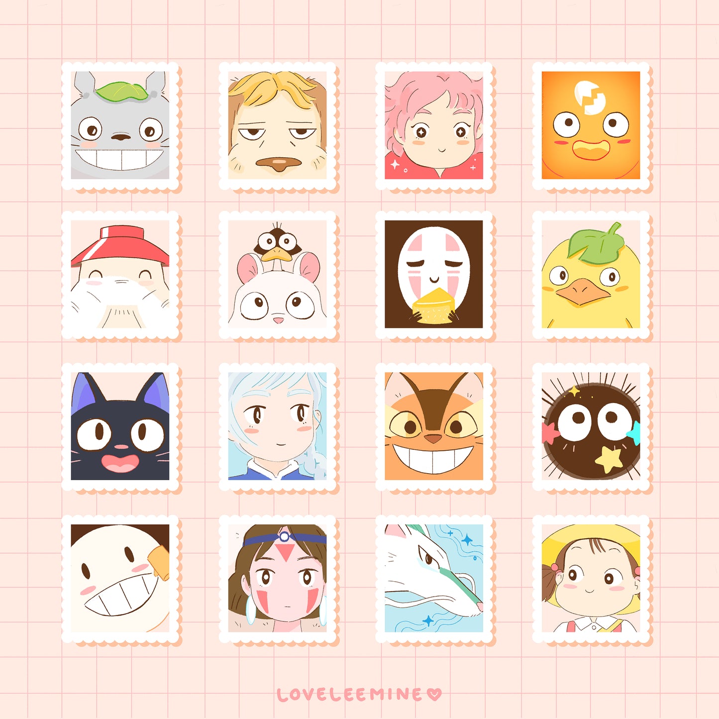 Studio Ghibli Stamp Sticker Sheet